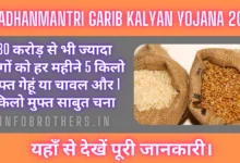 Pradhanmantri Garib Kalyan Yojana 2025 : गरीबों के लिए वरदान, 80 करोड़ से भी ज्यादा लोगों को हर महीने 5 किलो मुफ्त गेहूं या चावल और 1 किलो मुफ्त साबुत चना, यहाँ से देखें पूरी जानकारी।